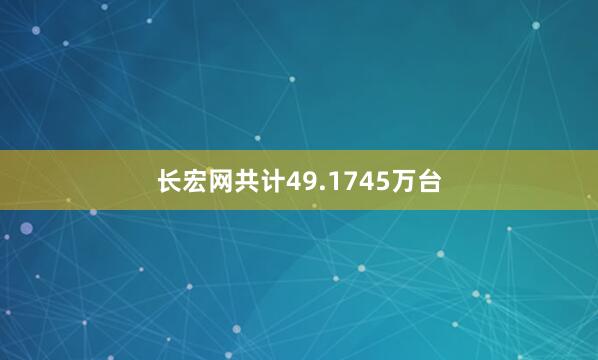 长宏网共计49.1745万台